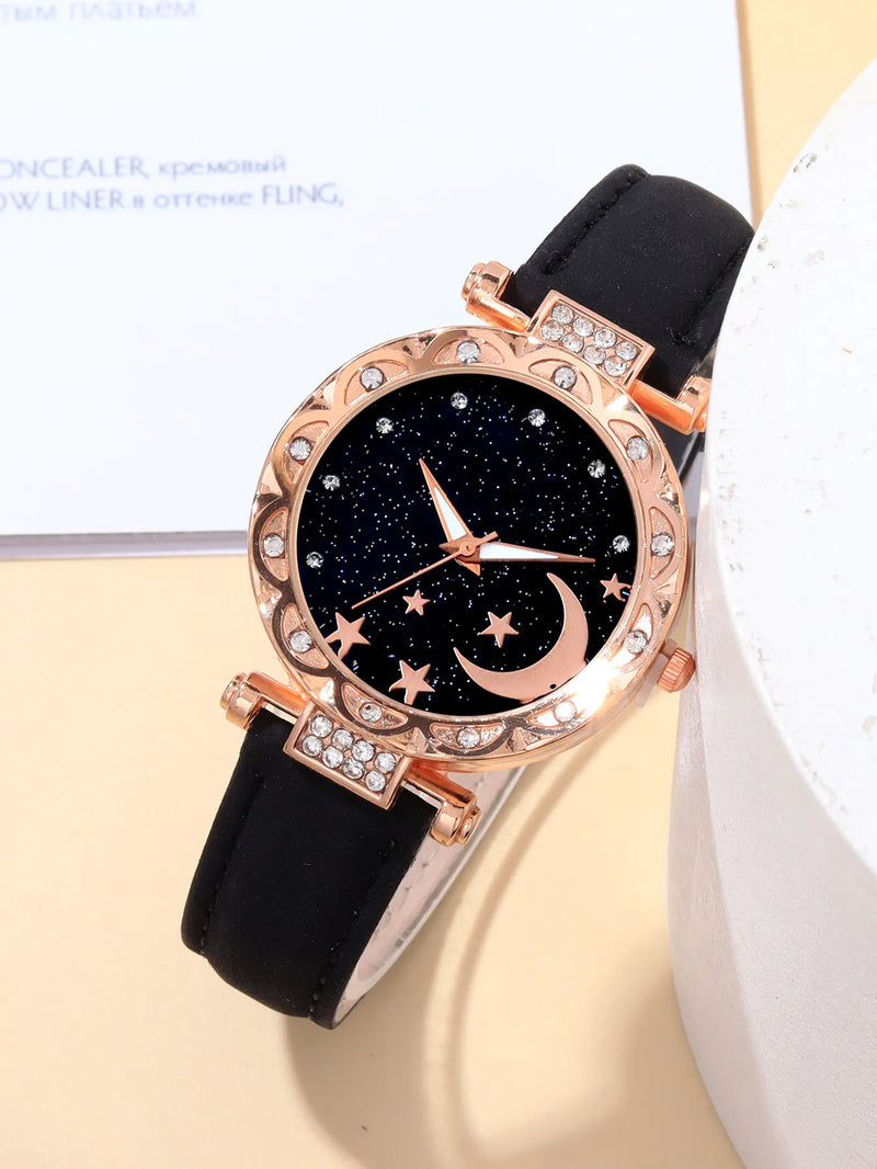 3PCs Fashion Versatile Starry Sky Diamond Embedding Women's Belt