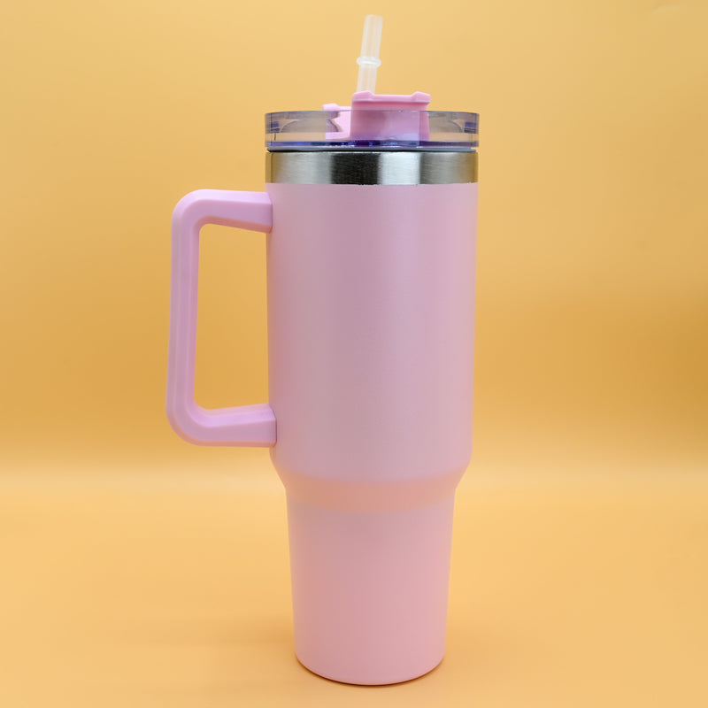 Premium Stainless Steel Handle Tumbler (With Straw & Lid)
